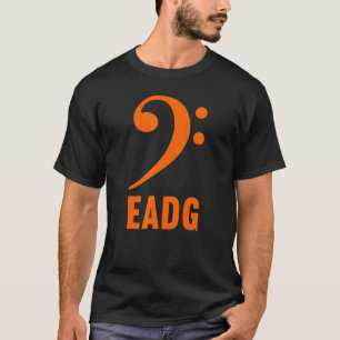 Camiseta Guitarrista de bajo Clave de Fa bajo Eadg Símbolo 