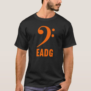 Camiseta Guitarrista de bajo Clave de Fa de bajo Eadg Símbo