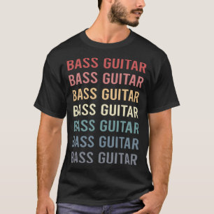 Camiseta Guitarrista de Bajo de Texto Retro