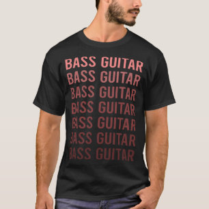 Camiseta Guitarrista de bajo de texto rojo
