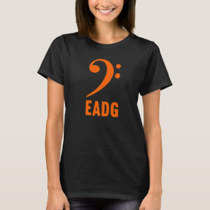 Camiseta Guitarrista de bajo Eadg Clave de fa bajo Símbolo