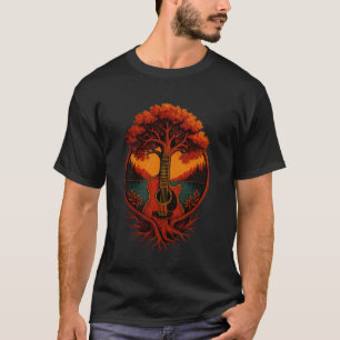 Camiseta Guitarrista de guitarra acústica junto al lago