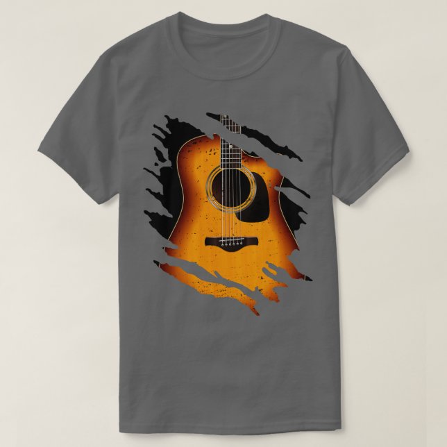 Camiseta Guitarrista de guitarra con guitarra y música acús (Diseño del anverso)