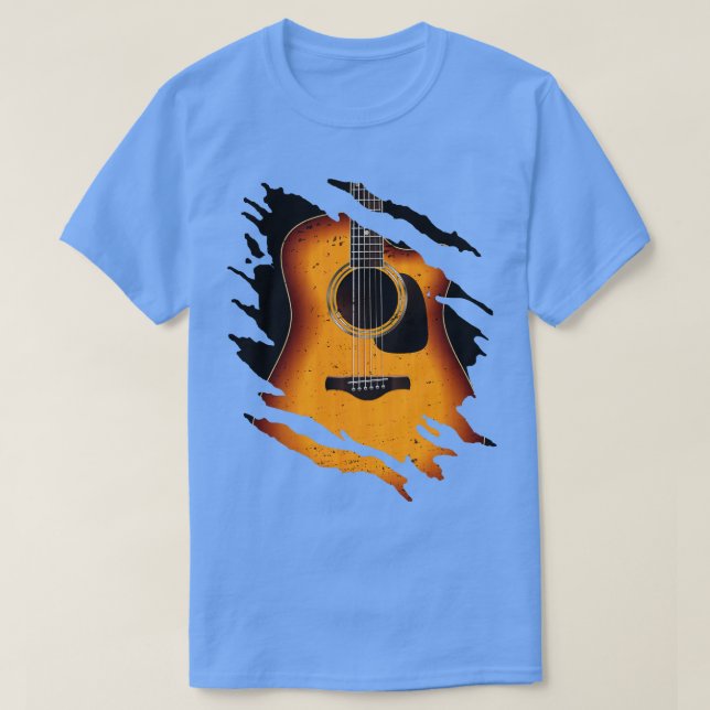 Camiseta Guitarrista de guitarra con guitarra y música acús (Diseño del anverso)