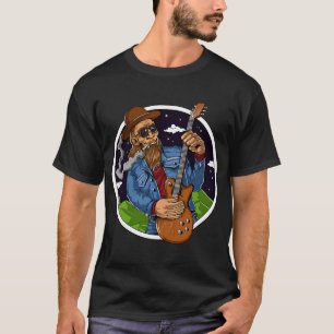 Camiseta Guitarrista de Heavy Metal Bigfoot Manga Corta