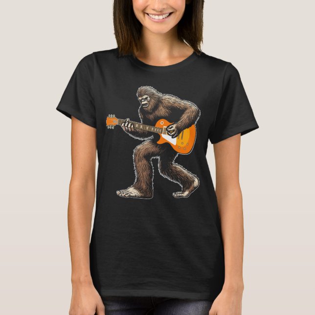 Camiseta Guitarrista de la mano izquierda de Bigfoot de gui (Anverso)