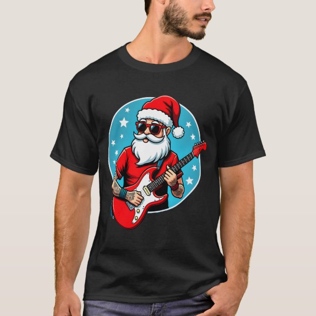 Camiseta guitarrista de Navidad  Rockmusic Navidad (3) (Anverso)