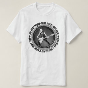 Camiseta Guitarrista de Punk Rock con Cadenas de Estilo