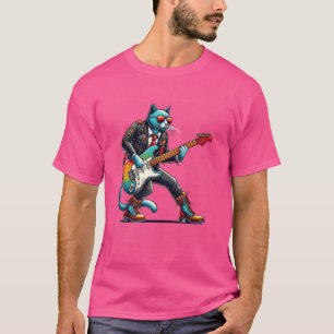 Camiseta Guitarrista de rock de guitarra eléctrica Kitten