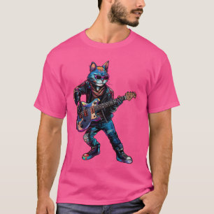 Camiseta Guitarrista de rock de guitarra eléctrica Kitten