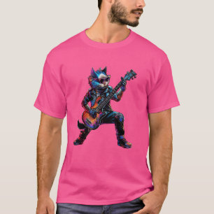 Camiseta Guitarrista de rock de guitarra eléctrica Kitten