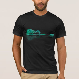 Camiseta Guitarrista del amor por la música en el lago de 