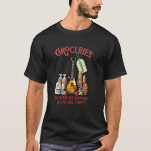 Camiseta Guitarrista divertido comestibles comida rock blue