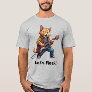 Camiseta Guitarrista Gato Naranja