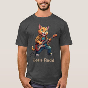 Camiseta Guitarrista Gato Naranja