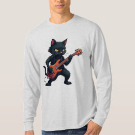 Camiseta Guitarrista gato negro