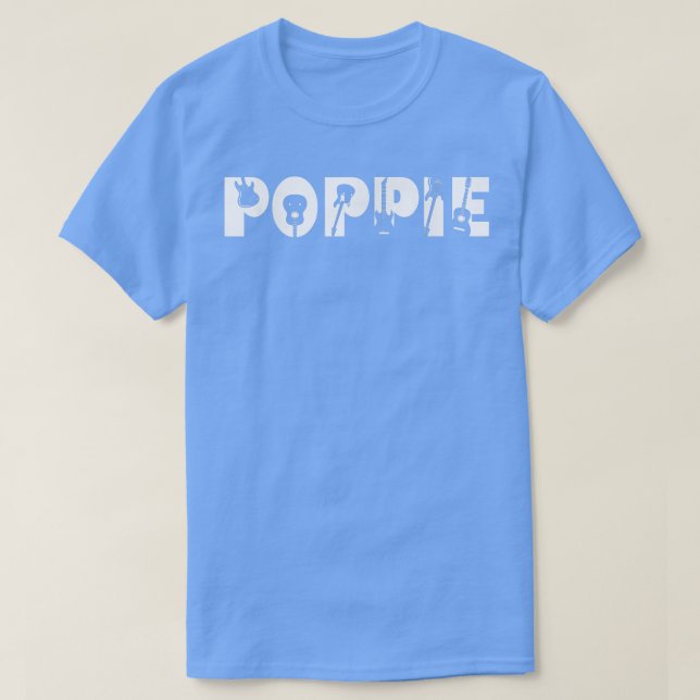 Camiseta Guitarrista Guitarista Guitarra Poppie Funny Music (Diseño del anverso)