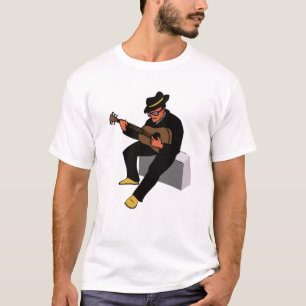 Camiseta guitarrista que se sienta en los azules black.png