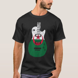 Camiseta Guitarrista vintage músico bandera de Argelia