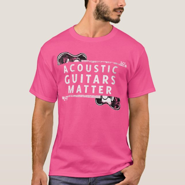 Camiseta Guitars acústicos de guitarrista acústico femenino (Anverso)