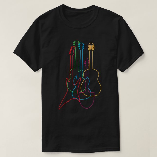 Camiseta Guitars Clásico Acústico Eléctrico (Diseño del anverso)