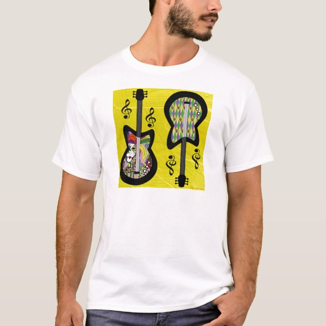 Camiseta Guitars coloridos del Mardi Gras (Anverso)