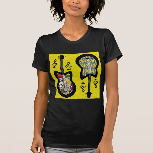 Camiseta Guitars coloridos del Mardi Gras (Anverso)