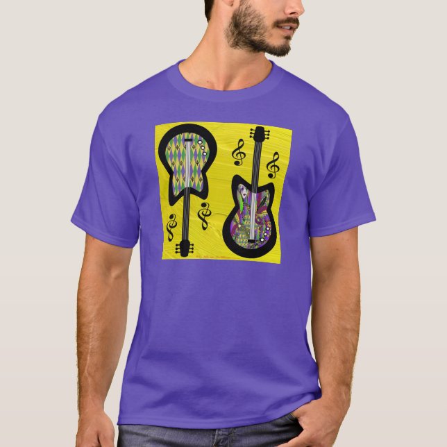 Camiseta Guitars coloridos del Mardi Gras (Anverso)