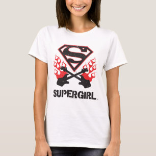 Camiseta Guitars de afluencia negra con el logotipo de supe