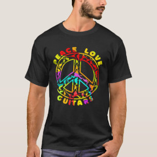 Camiseta Guitars de amor por la paz vintage retro eléctrico