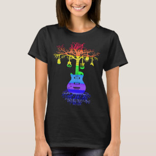 Camiseta Guitars de arcoiris chakra árbol de la vida música
