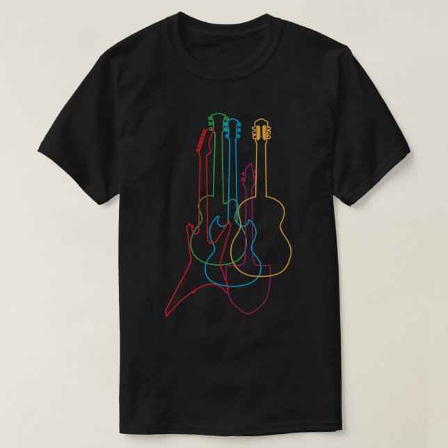 Camiseta Guitars Electric Acoustic Classical Giftee (Diseño del anverso)