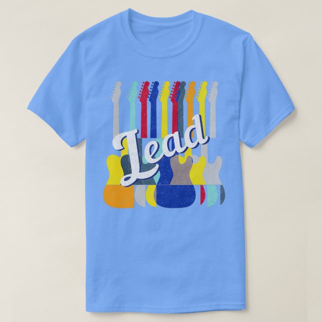 Camiseta Guitars eléctricos de plomo estilo retro (Diseño del anverso)