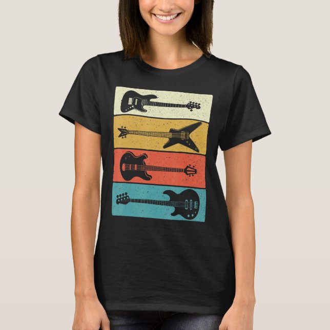 Camiseta Guitars retro vintage Bass Music Bassis (Anverso)