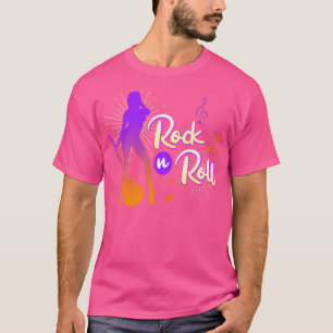 Camiseta Guitars saying Rock and Roll Rocker Rock music Gui