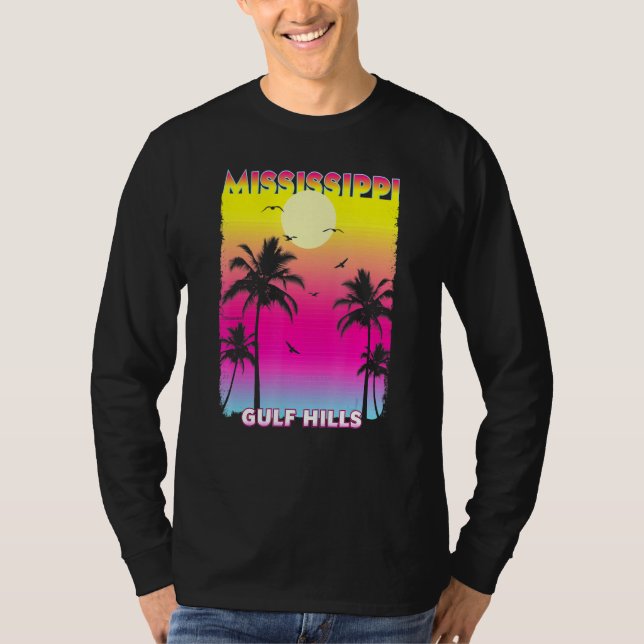 Camiseta Gulf Hills Mississippi Ms Summer Vintage Sunset (Anverso)