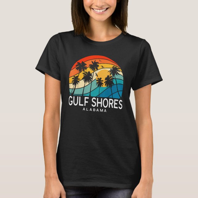 Camiseta Gulf Shores Alabama Palm Tree Tropical Beach Souve (Anverso)