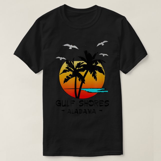 CAMISETA GULF SHORES ALABAMA PLAYA DE DESTINO TROPICAL  (Diseño del anverso)