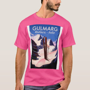 Camiseta Gulmarg Kashmiri poster de esquí de India