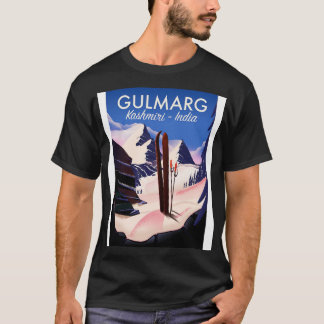 Camiseta Gulmarg Kashmiri poster de esquí de India