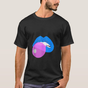 Camiseta Gumbal Blue Lips Boca Besada De Goma De Beso De Ma