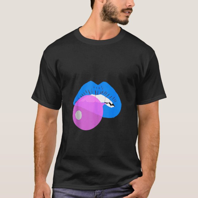 Camiseta Gumbal Blue Lips Boca Besada De Goma De Beso De Ma (Anverso)