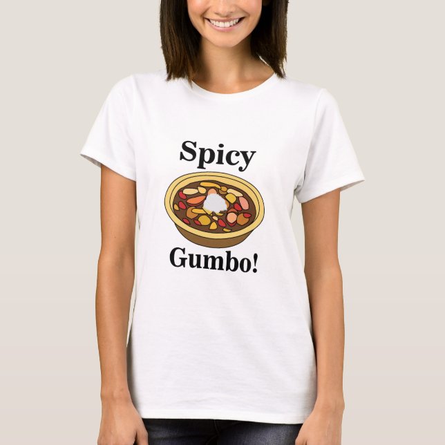 Camiseta Gumbo con picante de comida (Anverso)