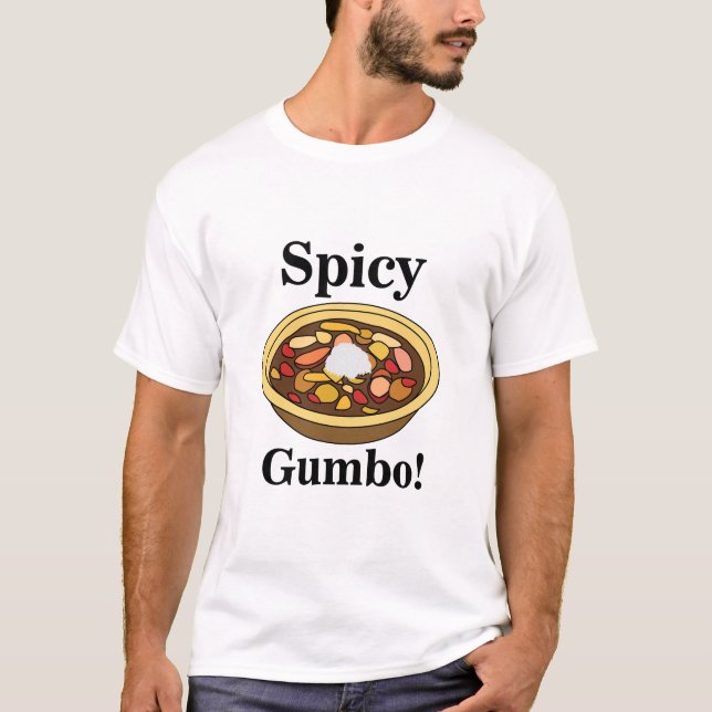 Camiseta Gumbo con picante de comida (Anverso)