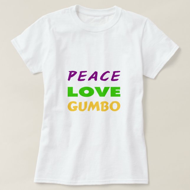 CAMISETA GUMBO DEL AMOR DE LA PAZ (Diseño del anverso)