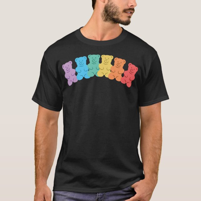 Camiseta Gummy Bear Rainbow, Funny Gummy Bear (Anverso)