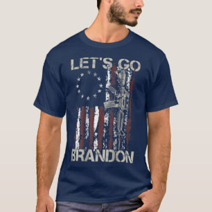 Camiseta Gun American Flag Patriots Let's Go Brandon (en ba