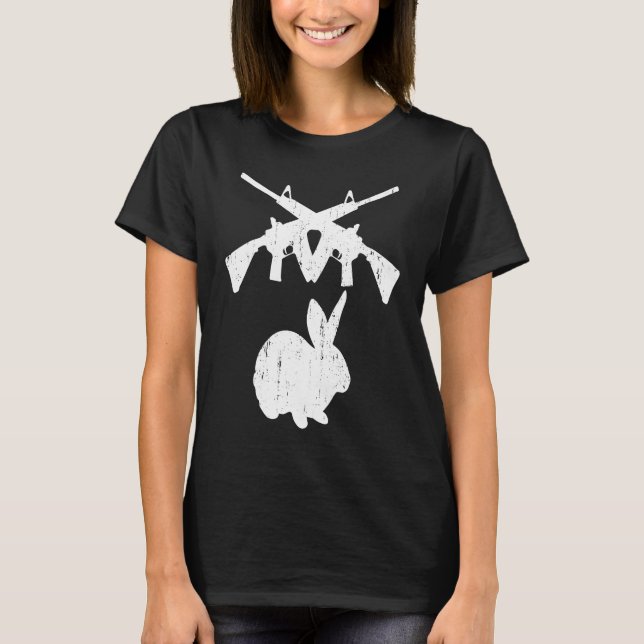 Camiseta GUN BUNNY AR 15 Rifles Hunter Competitive Shooter  (Anverso)