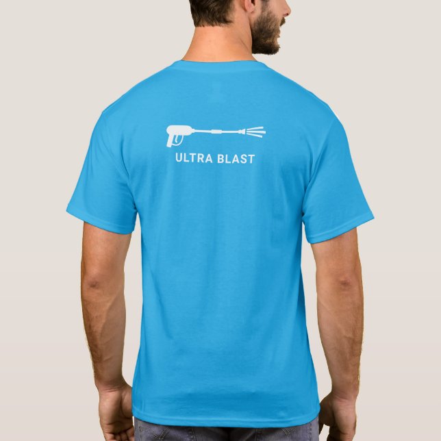 Camiseta Gun de agua de lavado a presión Verde azulado (Reverso)