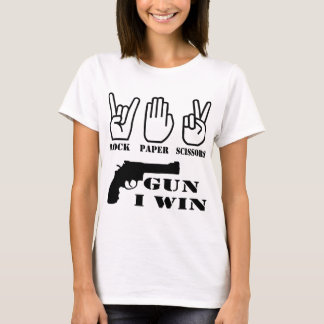 Camiseta Gun de tijeras de papel de rock